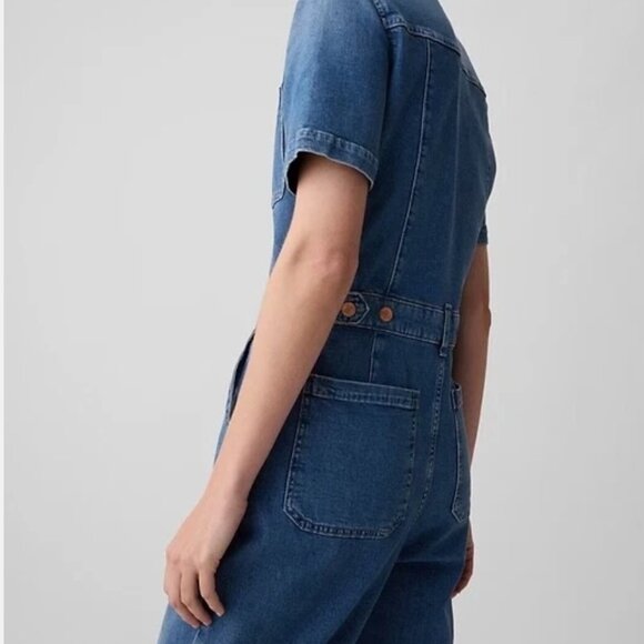 Gap Denim Jumpsuit Medium Indigo Size 10 - Picture 3 of 6